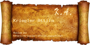 Kriegler Attila névjegykártya